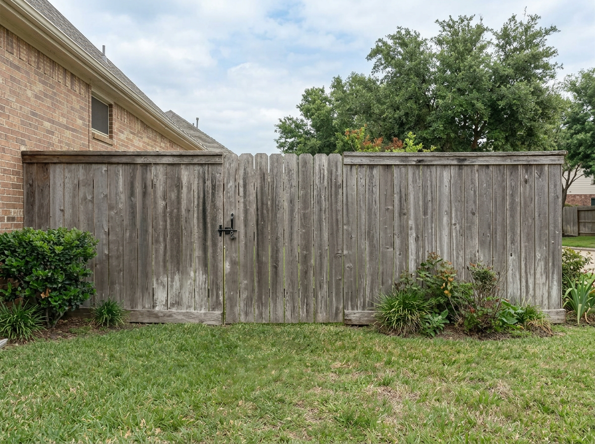 Canyon brown fence — before staining